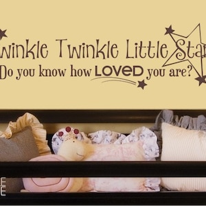 Twinkle Twinkle Little Star Nursery Wall Decal Children's Baby Vinyl Wall Decal Sticker Custom Home Decor image 1