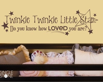 Twinkle Twinkle Little Star Nursery Wall Decal - Children's Baby Vinyl Wall Decal Sticker Custom Home Decor