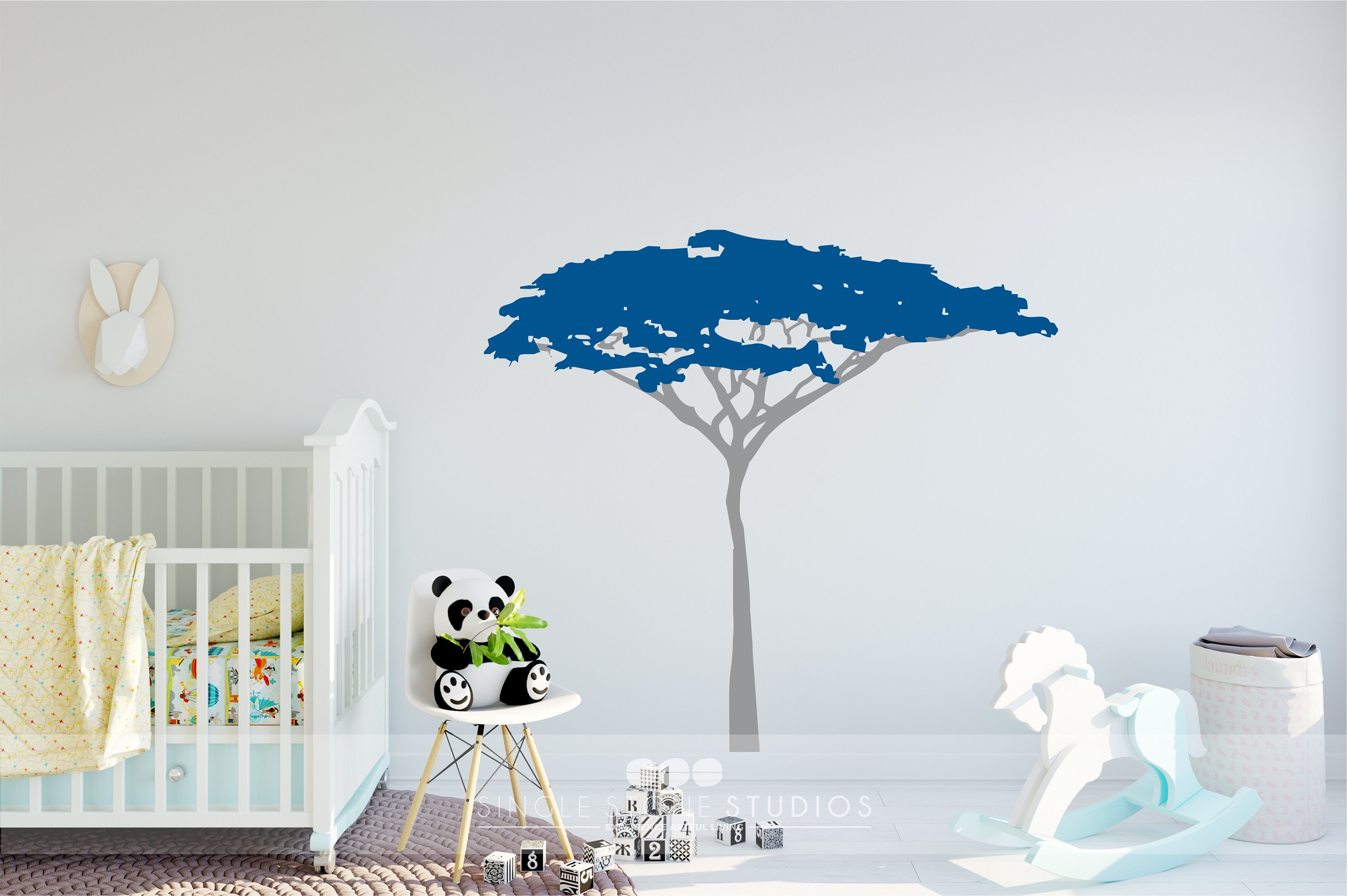 Acacia Jungle Safari Tree Wall Decal Wall Mural Theme Custom Etsy UK