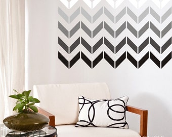 Wall Decals Chevron Pattern (smaller design) - Vinyl Art Stickers Custom Home Decor