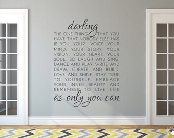 Darling Quote by Neil Gaiman Wall Decal - Vinyl Wall Words Custom Home Decor
