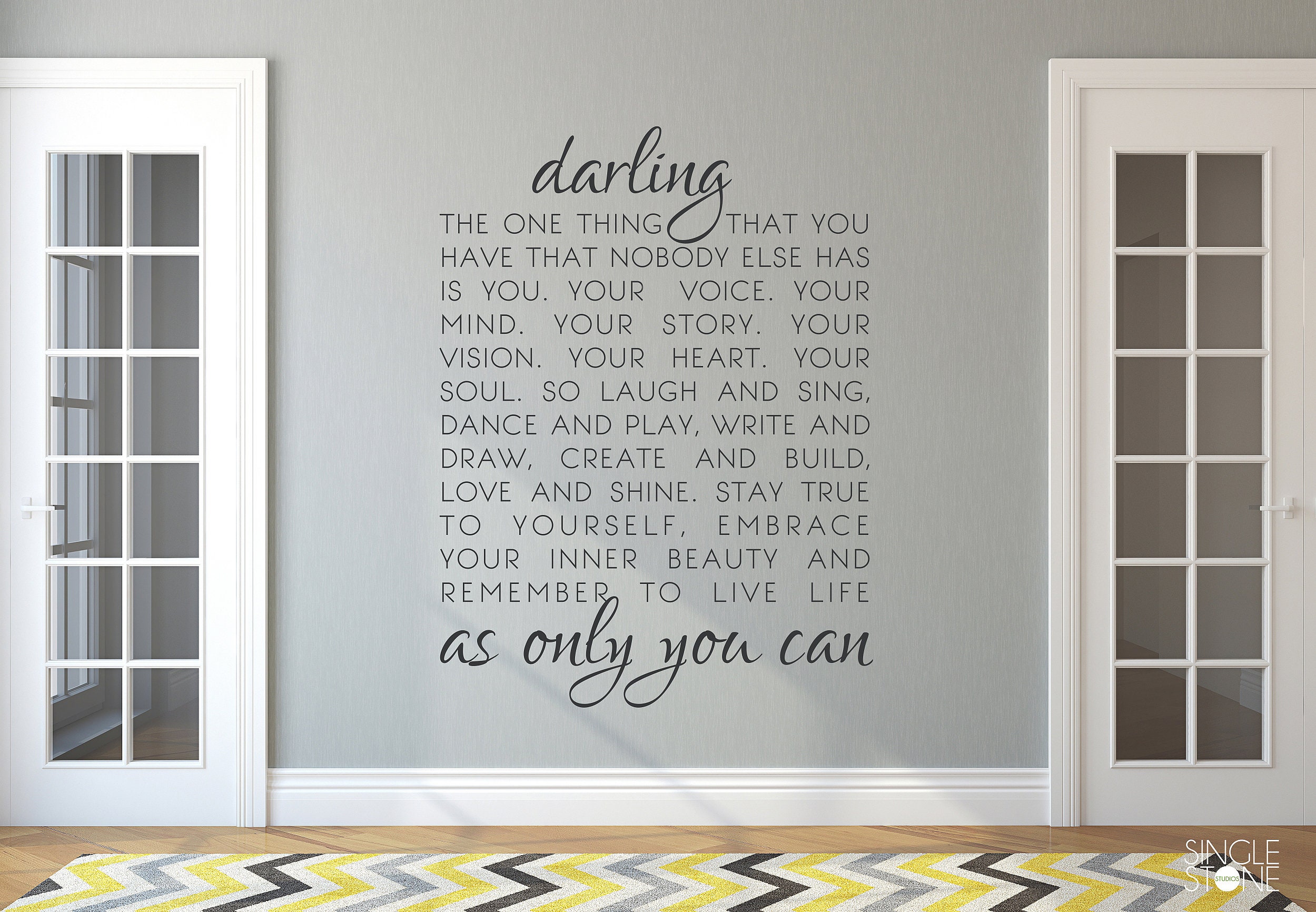 Darling citaat van Neil Gaiman Wall Decal Vinyl muur
