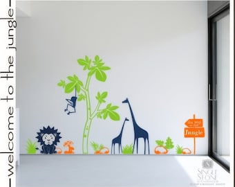 Nursery Jungle Animal Nursery Wall Decals - Vinyl Home Decor