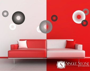 Walll Decals Funky Circles - Vinyl Wall Stickers Art Graphics Custom Home Decor