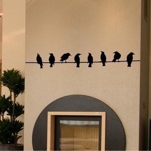 Birds on Wire Wall Decal Vinyl Wall Stickers Art Custom Home Decor image 2