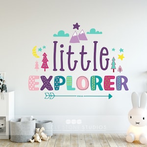 Little Explorer Full Color Woodland Nursery Wall Decal - Wall Stickers Custom Home Decor