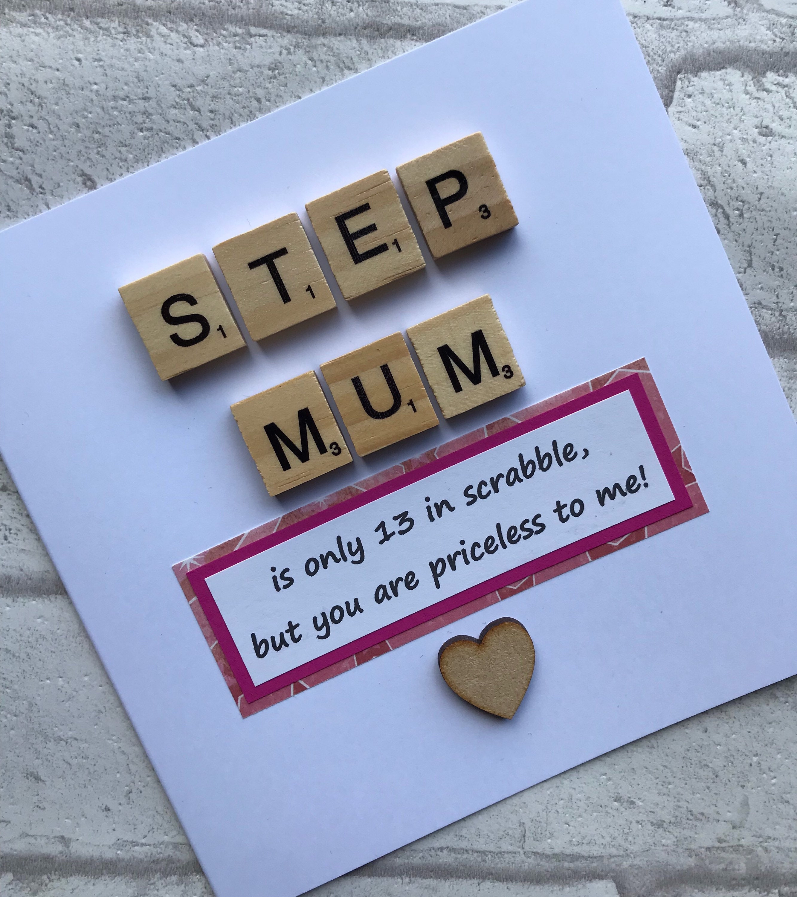 Step Mu Handmade Step Mum Birthday Card With Scrabble Tiles - Etsy UK