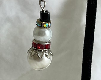 Snowman Beaded Earrings