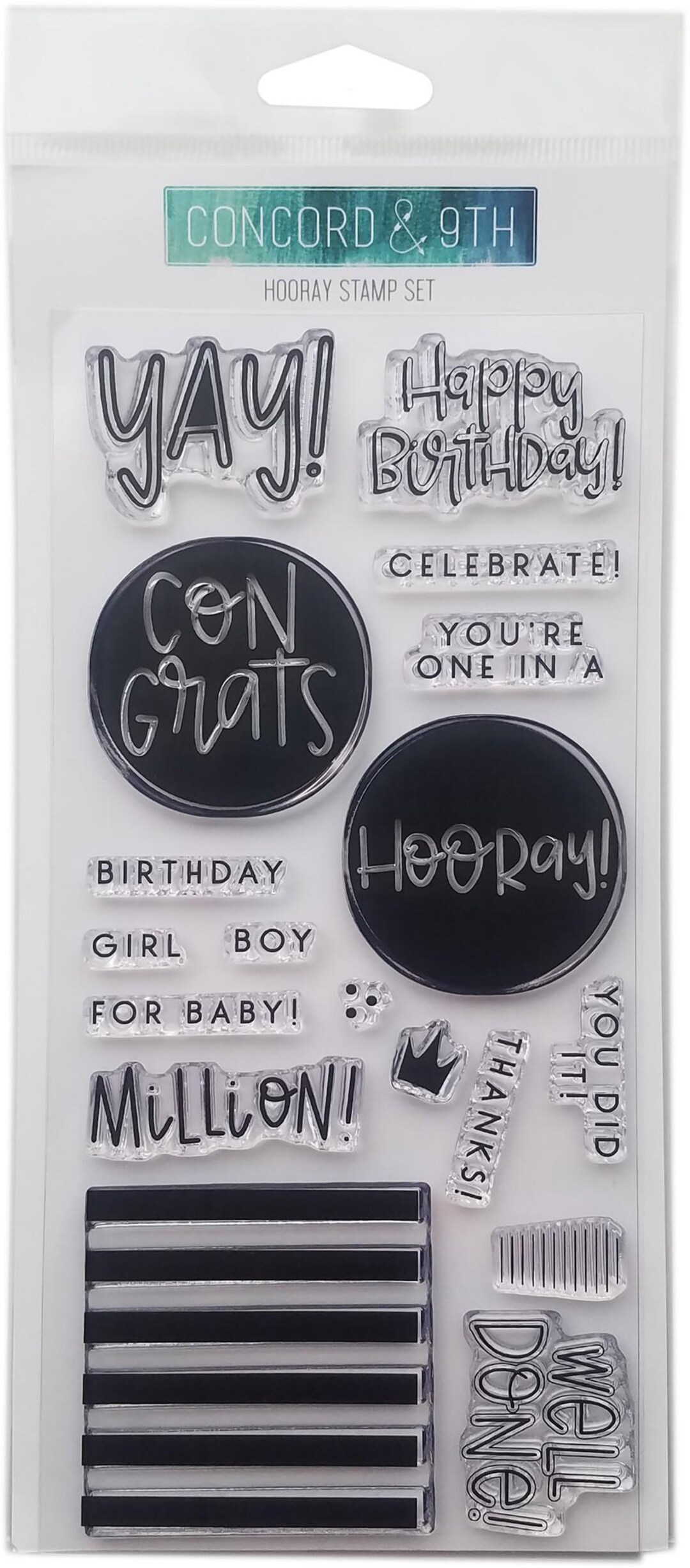 Concord & 9th Clear Stamps 4"x8" Hooray NEW - Etsy