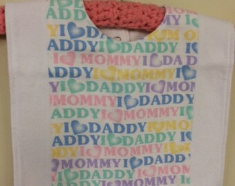 Baby Bib for Boy or Girl - I Love Mom & Dad