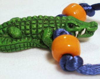 Gator Jewelry, Gator Gift, College Mascot Gift, Gator Necklace, Gator Rear View Mirror Charm