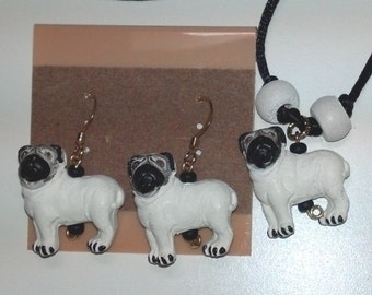 Pug Jewelry, Pet Earrings, Pug Earrings, Pug Necklace, Pug Rear View Mirror Charm, Dog Breed Jewelry, Dog Jewelry For Humans