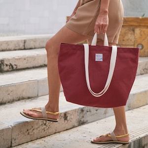 Wasserfeste Laptop-Reise-Einkaufstasche, lässige Windel-Einkaufstasche für Damen in Rosenrot, Schulter-Einkaufstasche - Victoria Tote no202
