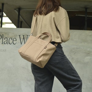 Rose Gold Handbag, Travel Crossbody Bag, Small Daily Use Canvas Handbag, Women Travel Sling Bag, Water Resistant Tote Bag Tokyo Tote 204 image 5
