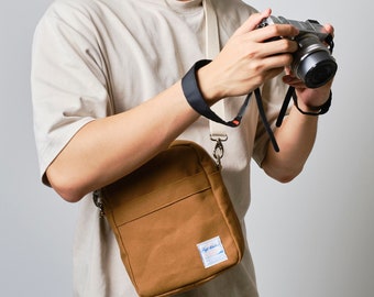 Bolso bandolera de mensajero ligero de viaje, bandolera de lona duradera con bolsillo con cremallera y forro resistente al agua, Koala208