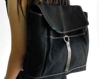 Zaino per laptop in tela da donna in NERO , Zaino bsag per pannolini con cerniera, Zaino zaino per pannolini da viaggio- n.102 -TANYA