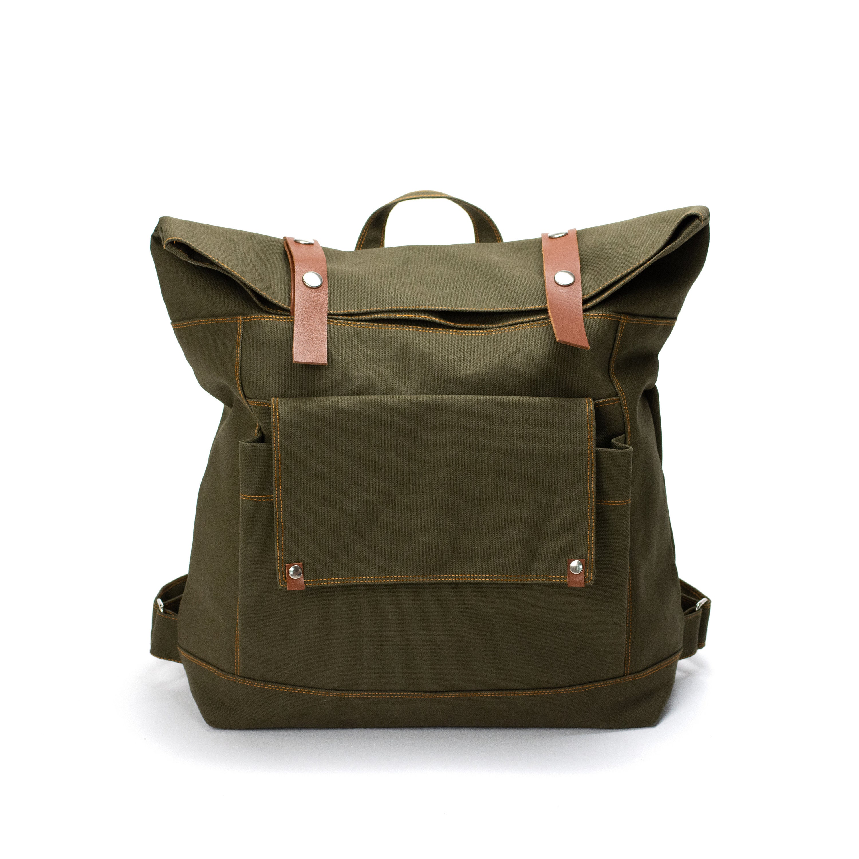 army green backpack purse