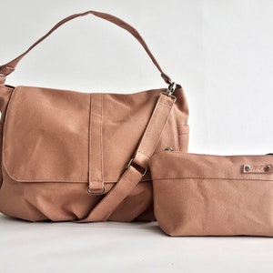 Messenger, Borsa da viaggio in tela resistente all'acqua Borsa a tracolla per laptop da 15 pollici, set di borse in oro rosa - no.18 DANIEL