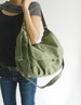 Smoke Green Messenger 13' Laptop Bag,  Canvas Diaper Bag, Women Travel Crossbody Bag, Large and Roomy bag Gift For Her  - no.18 / DANIEL 