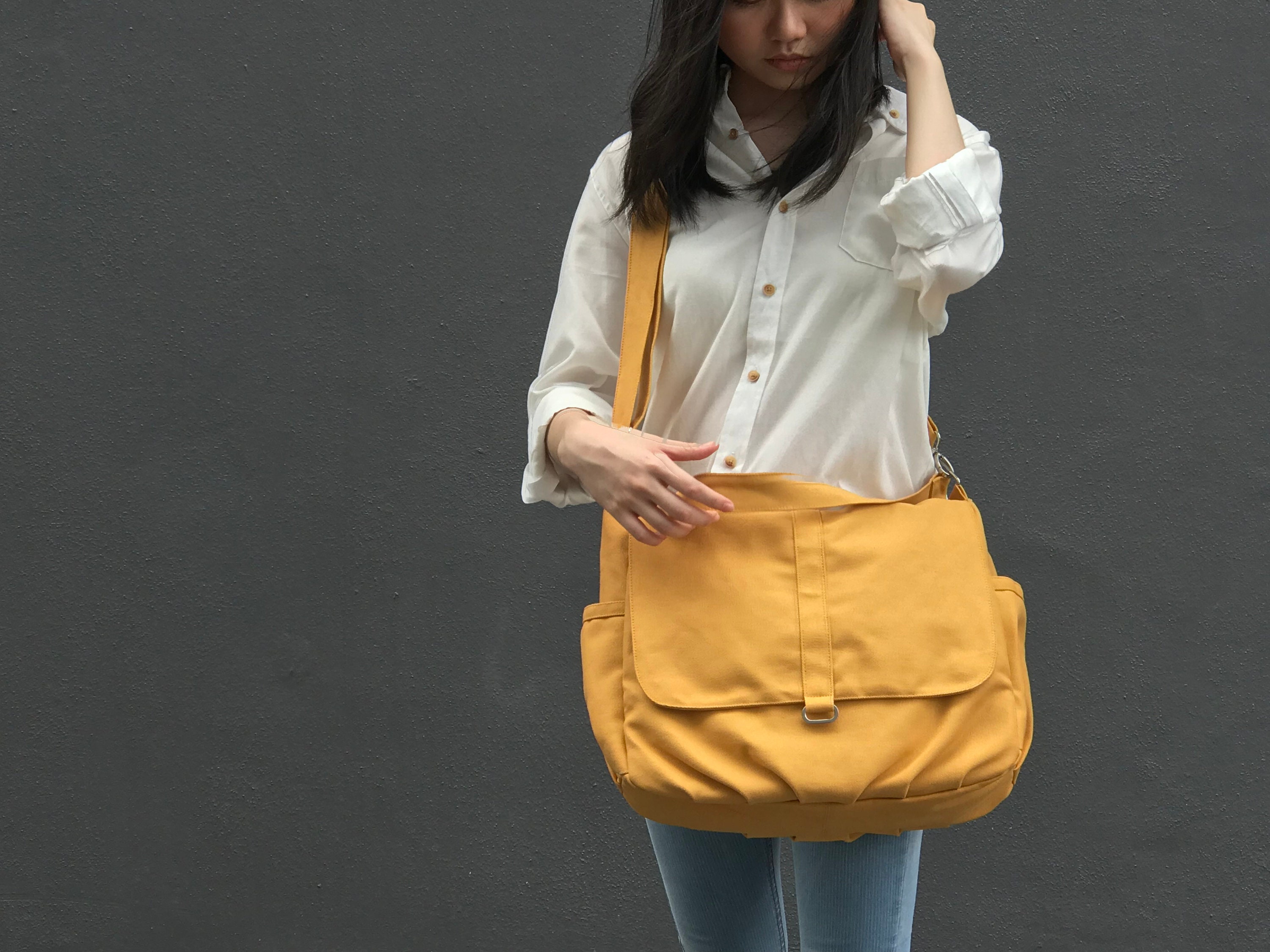 Yellow messenger bag hotsell