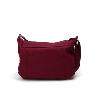 Rose red Canvas Messenger Diaper Bag, Vegan Laptop Shoulder Bag, Travel Handbag for her Water resistant / Rose Red no.12 KYLIE image 5