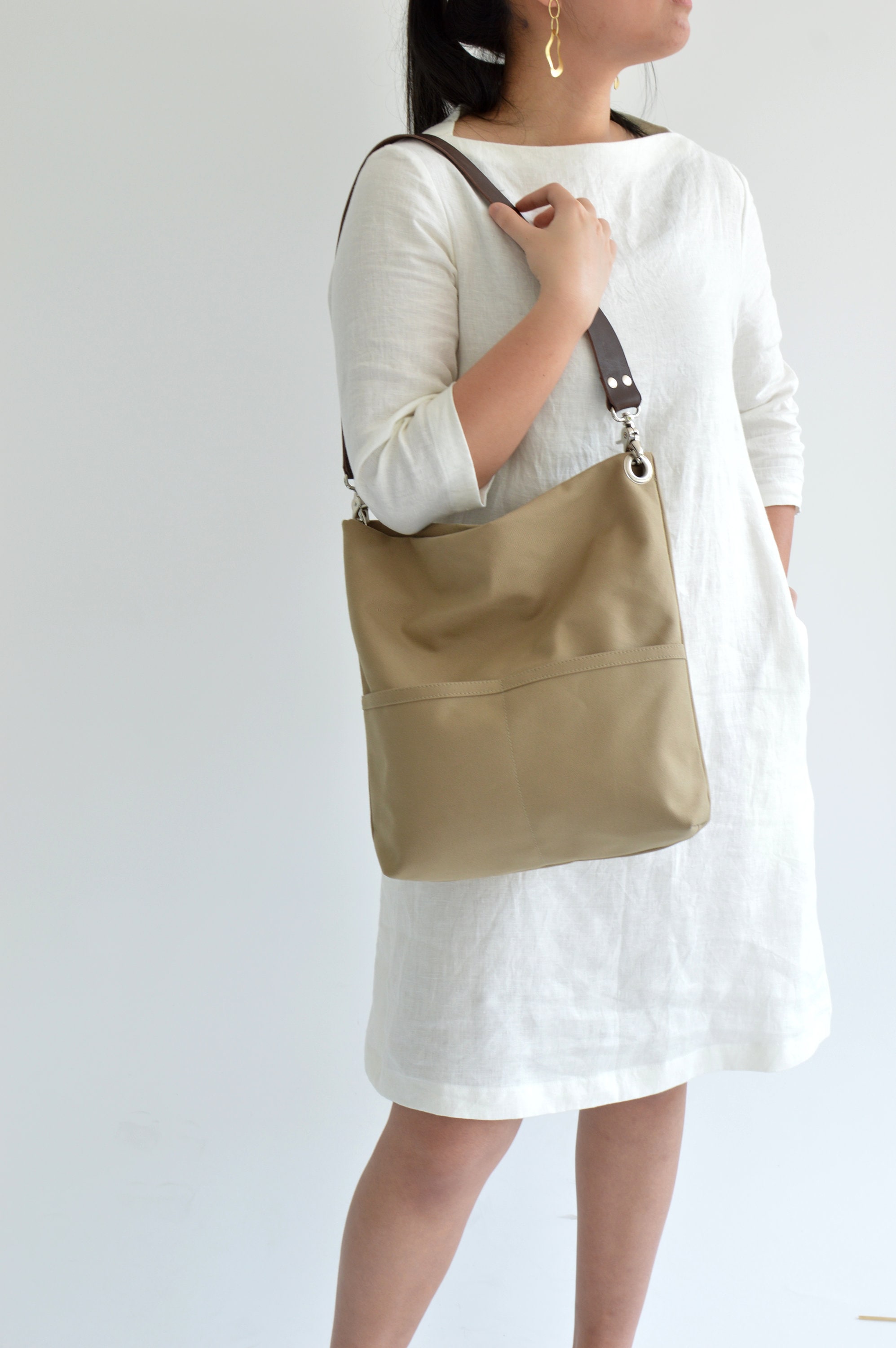 long strap tote bag canvas