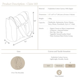 Water resistant Canvas Messenger Bag in Gray, Zipper Crossbody Everyday Diaper bag , Travel Shoulder Bag , Gift for her no.103 CLAIRE image 8