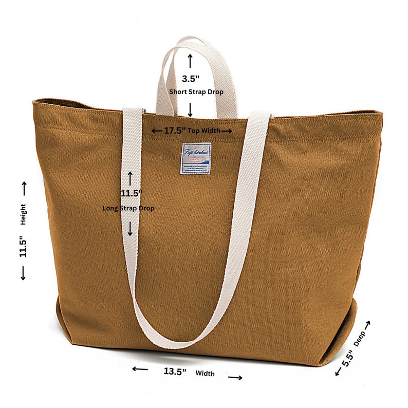 Large canvas Market tote bag, Diaper bag in Cognac Brown, grocery shopping Shoulder bag, Teacher library tote bag Victoria tote 202 image 5