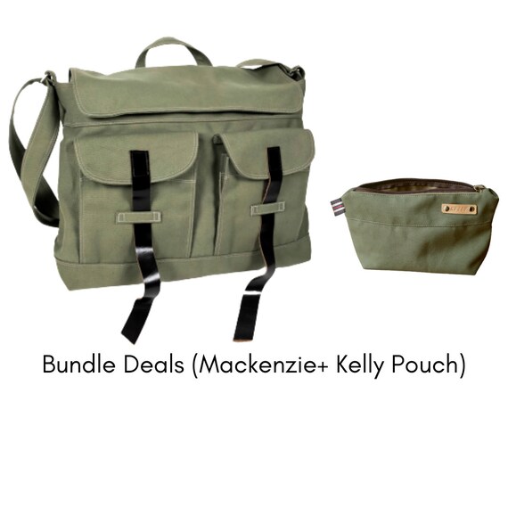 12 Wholesale Canvas Messenger Bag - Shoulder Bag Color Olive - at