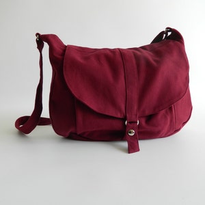 Rose Red travel messenger Vegan canvas diaper bag, Everday shoulder bags for women, Back to school Cross body Laptop bag  - no.12 KYLIE