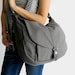 Gray Messenger Bag Travel Cross body bags Water resistant Vegan Canvas everyday Gym shoulder bag Personalized gift set for her - no.12 KYLIE 