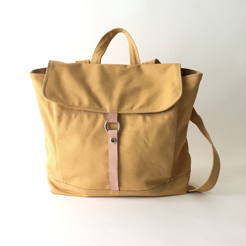 Women Canvas Leather Diaper Bag Backpack Zipper Travel Etsy