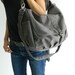 Women Gray messenger bag , Canvas school laptop bag with zipper, Travel Crossbody shoulder bag - no.18/DANIEL - Water resistant