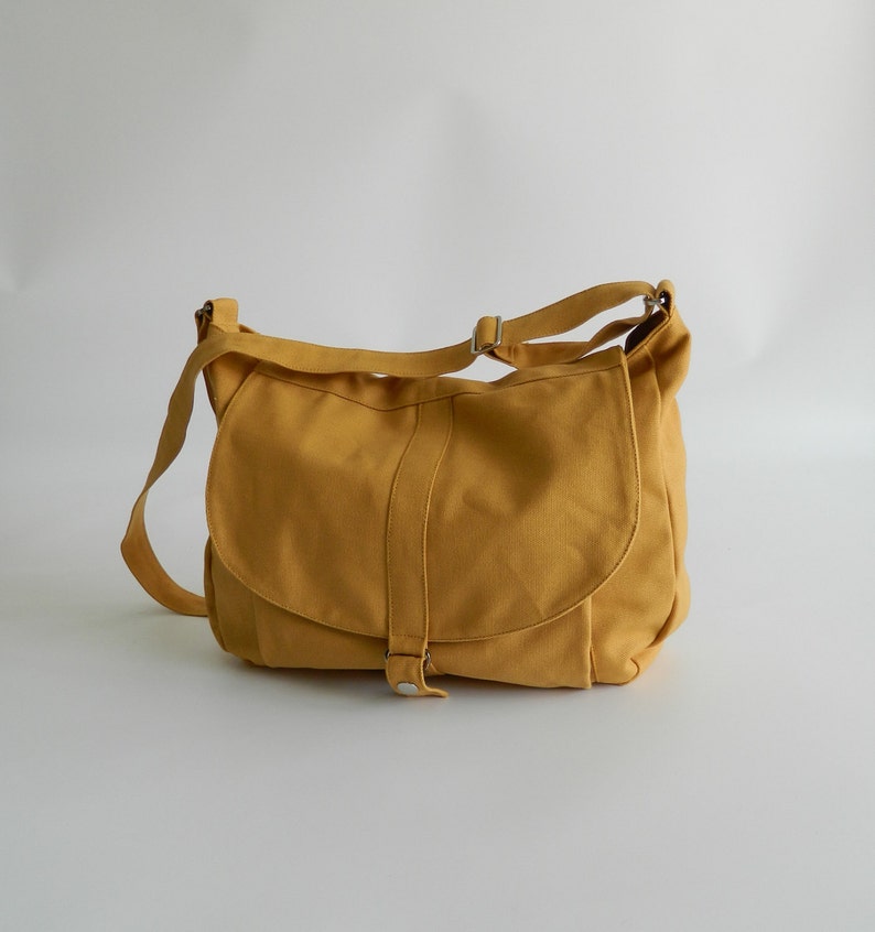 Travel Messenger Bag in Mustard, Women Canvas crossbody diaper bag, Shoulder bag , Vegan School laptop bag, Personlize gift set no.12 KYLIE bag only