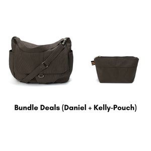 Women Gray messenger bag , Canvas school laptop bag with zipper, Water resistantTravel Crossbody shoulder bag no.18/DANIEL image 9