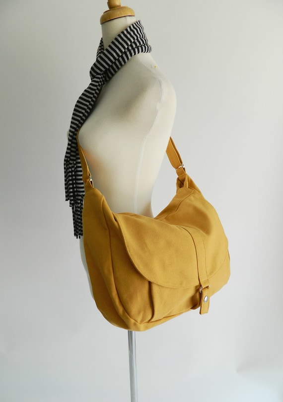 Yellow mustard Canvas messenger bag for Womenmom diaper | Etsy
