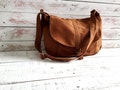 Brown Cognac canvas Messenger bag for women, Canvas travel Shoulder bag, Crossbody diaper bag, purse Gift for her, School Bag-no.12 KYLIE