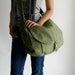 Smoke Green Canvas crossbody bag Women Travel shoulder bag Everyday Canvas messenger handbag , Vegan hobo diaper bag for her - no.12 KYLIE 
