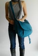 Teal messenger crossbody bag, Travel crossbody bag, Diaper tote bag with pockets,  School laptop bag Purse adjustable strap bag -no.12 KYLIE 