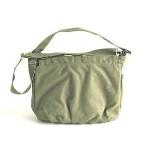 Rauchgrüne Messenger 13 Laptoptasche, Windeltasche aus Segeltuch, Reisetasche für Frauen, große und geräumige Tasche Nr. 18 / DANIEL Bild 5