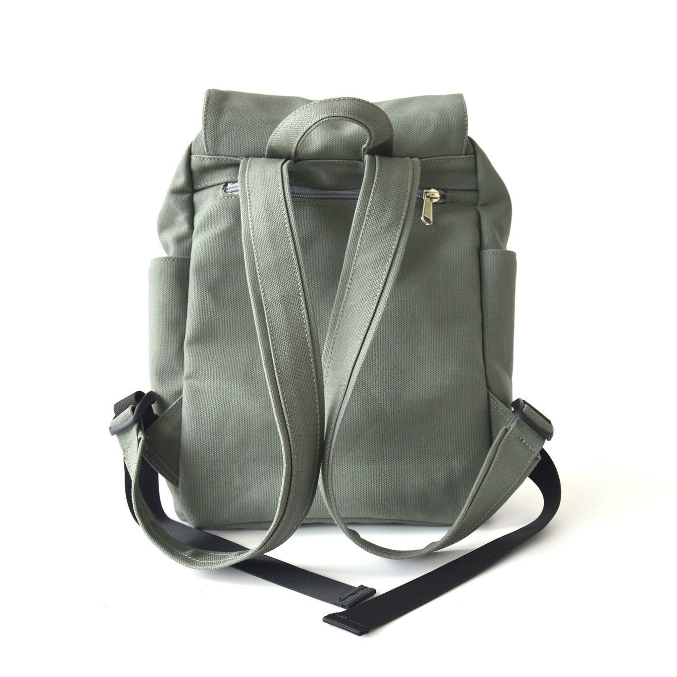 Morandi Backpack Small Travel Canvas Backpack: Water Resistant Leather Strap With Multi ...