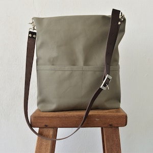 Messenger Lederriemen Canvas-Einkaufstasche, Hobo-Einkaufstasche, Canvas-Eimertasche mit Tasche,  - HOBO TOTE Messenger Starp
