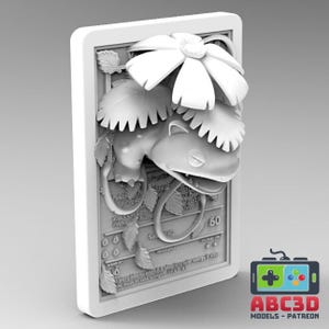 Carte Pokémon 3D - Venusuar - imprimée en 3D avec de la résine 8 carats - NON PEINT