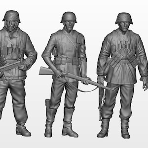5 x WW2 German Soldiers 2 - diorama - UNPAINTED 1/35, 1/72 or 1/32 scale