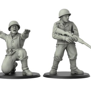 1/35 Scale WW2 American soldiers x 2, Diorama UNPAINTED - Wargames Tabletop