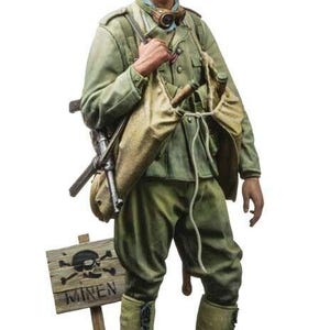 Soldado alemão da Segunda Guerra Mundial em escala 1/35, Diorama SEM PINTURA