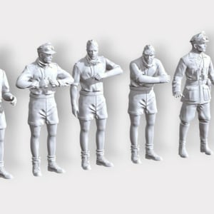 Skala 1/35 Załoga niemieckiego U-Boota z II wojny światowej - 6 marynarzy - Diorama - NIEPOMALOWANA