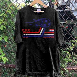 Croatia Soccer World Vintage Comfort Colors Shirt image 3