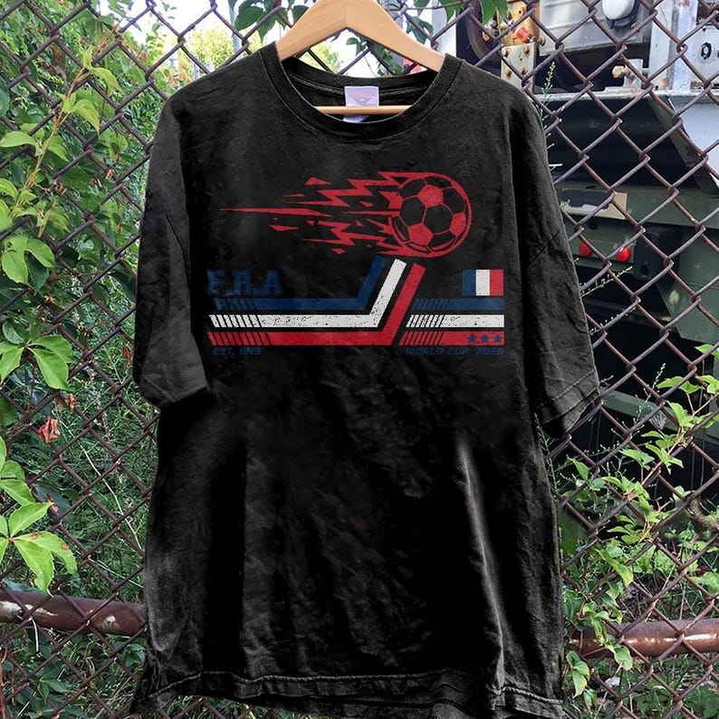 Frankreich Fußball World Vintage Komfort Farben Shirt Bild 3