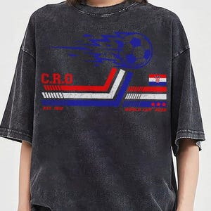 Croatia Soccer World Vintage Comfort Colors Shirt image 5